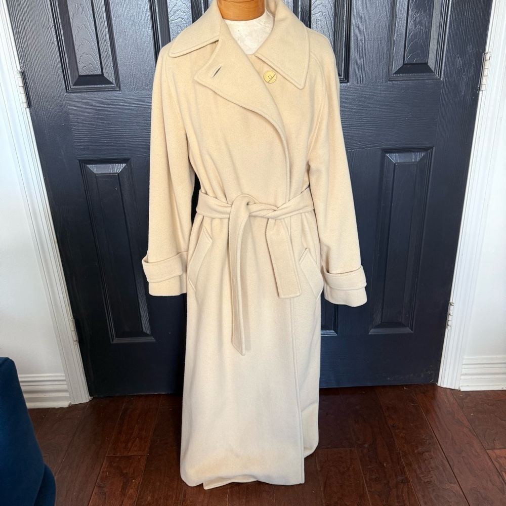 Vintage Denise Originals Chinese cashmere full length Trench Coat Size L